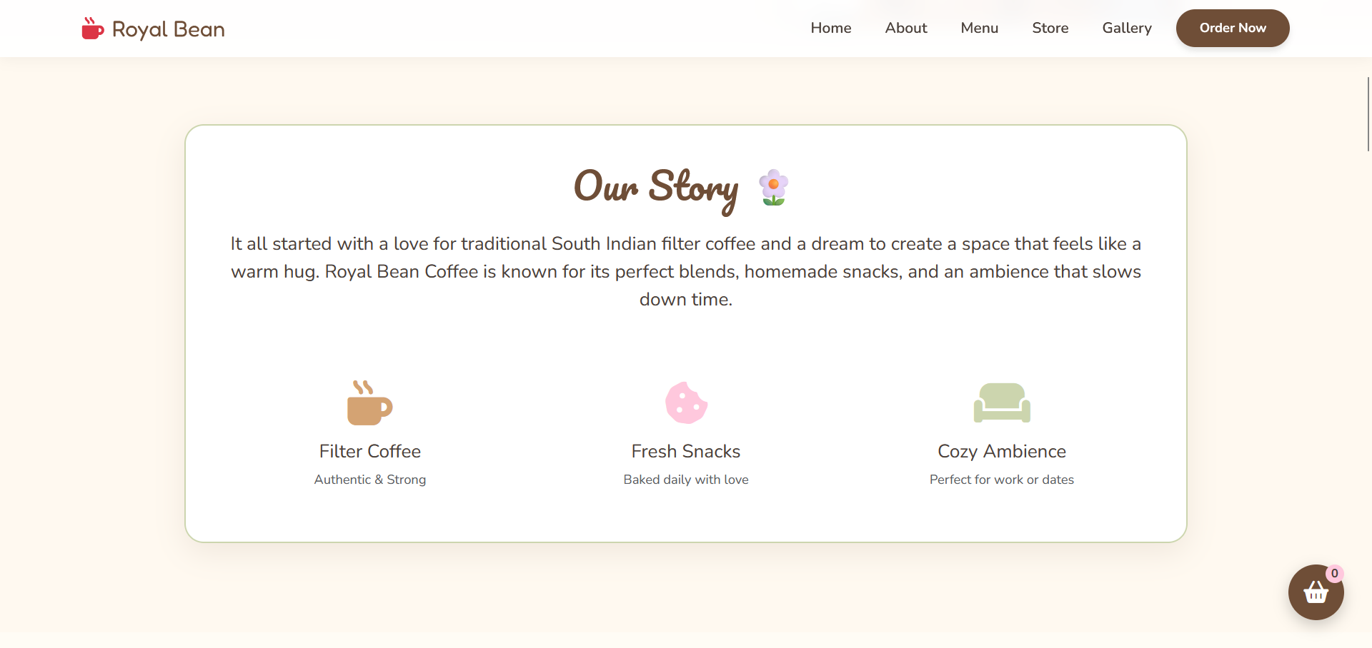 Cafe Sample Website