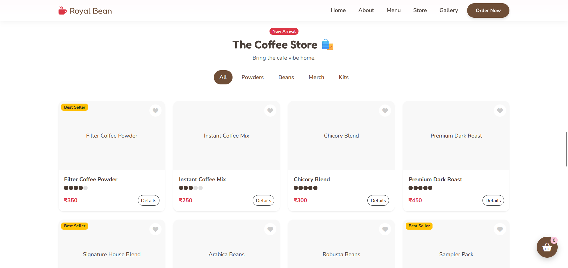 Cafe Sample Website