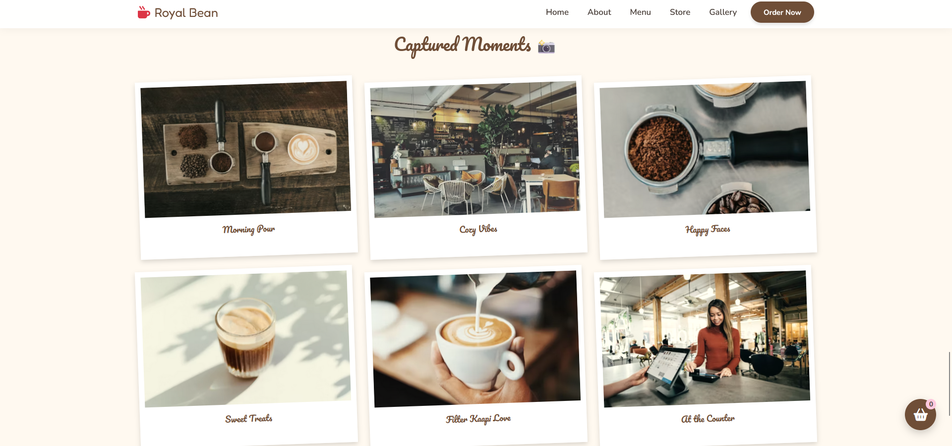 Cafe Sample Website